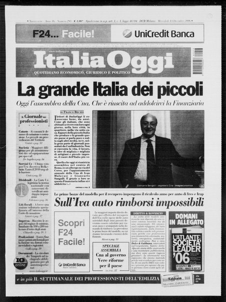 Italia oggi : quotidiano di economia finanza e politica